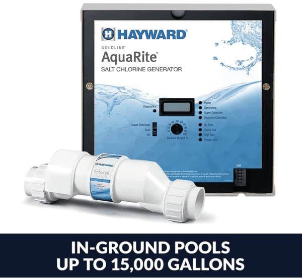 Hayward W3AQR3 AquaRite Salt Chlorination System for In-Ground Pools up to 15,000 Gallons are suitable for in-ground pools up to 1500 gallons.